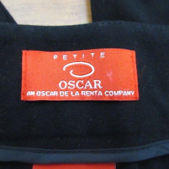 OSCAR DE LA RENTA Dress Pants Women Petite 14 Black Straight Leg Classic Slacks - Picture 4 of 6